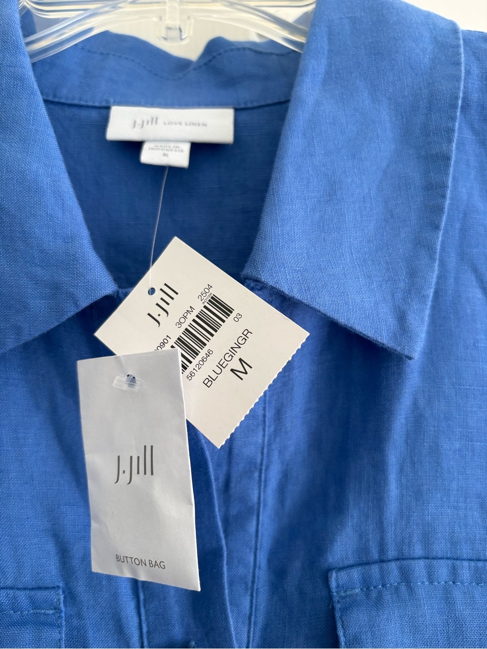 J. Jill Sky Blue Linen Shirt Dress - Picture 3 of 7
